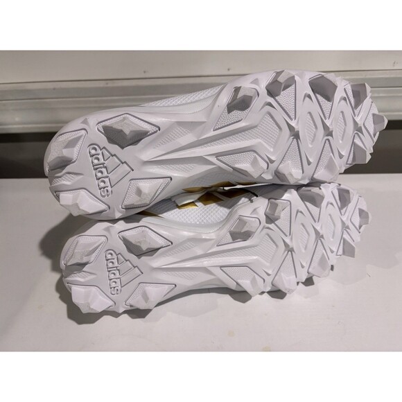 Adidas Adizero Impact.2 MD Mens Shoes Sz 9 White Gold Lace-Up Football Cleats - Picture 7 of 8